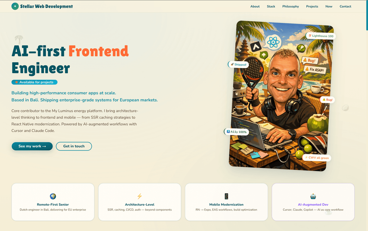 The live stellar-web.dev portfolio site