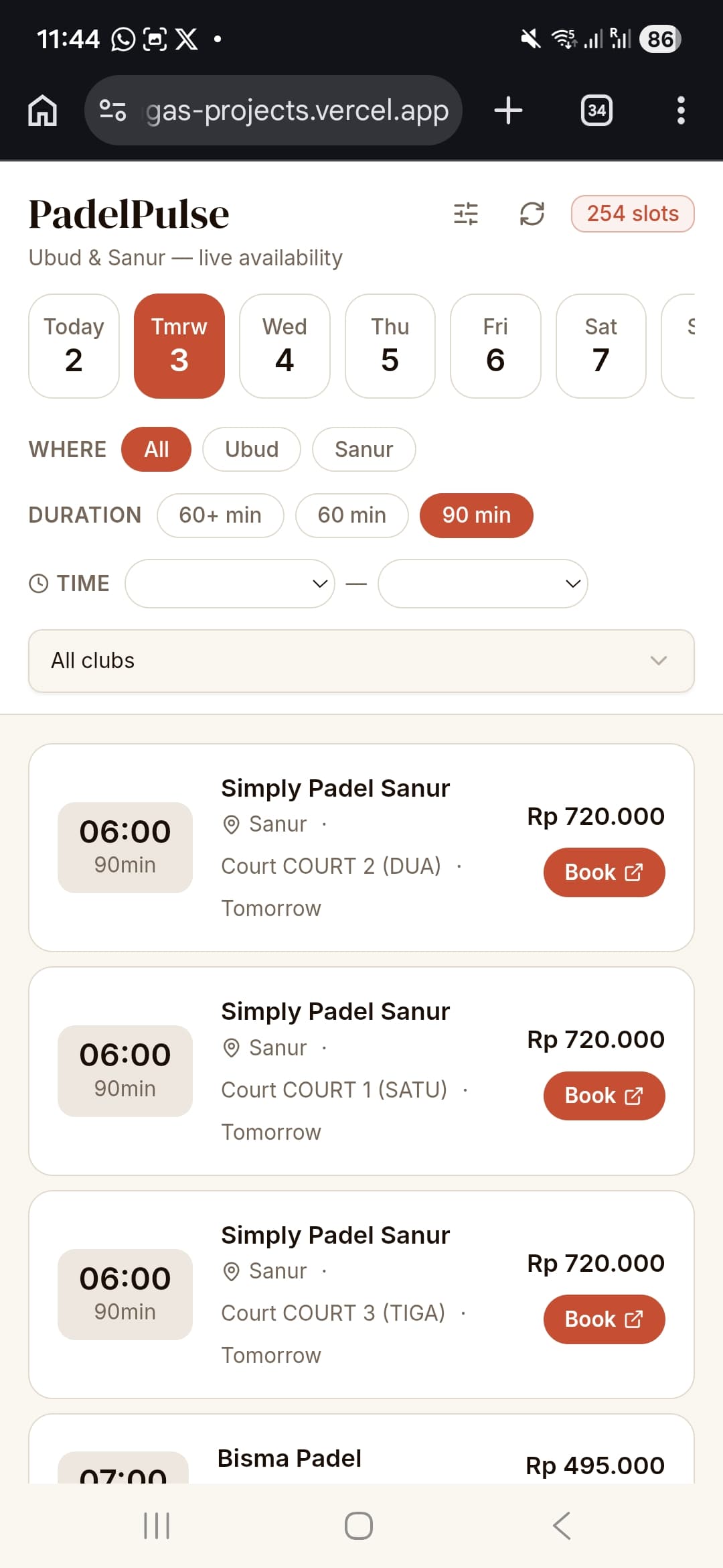 Version 2 — after Cursor refactoring, warm coral PadelPulse design