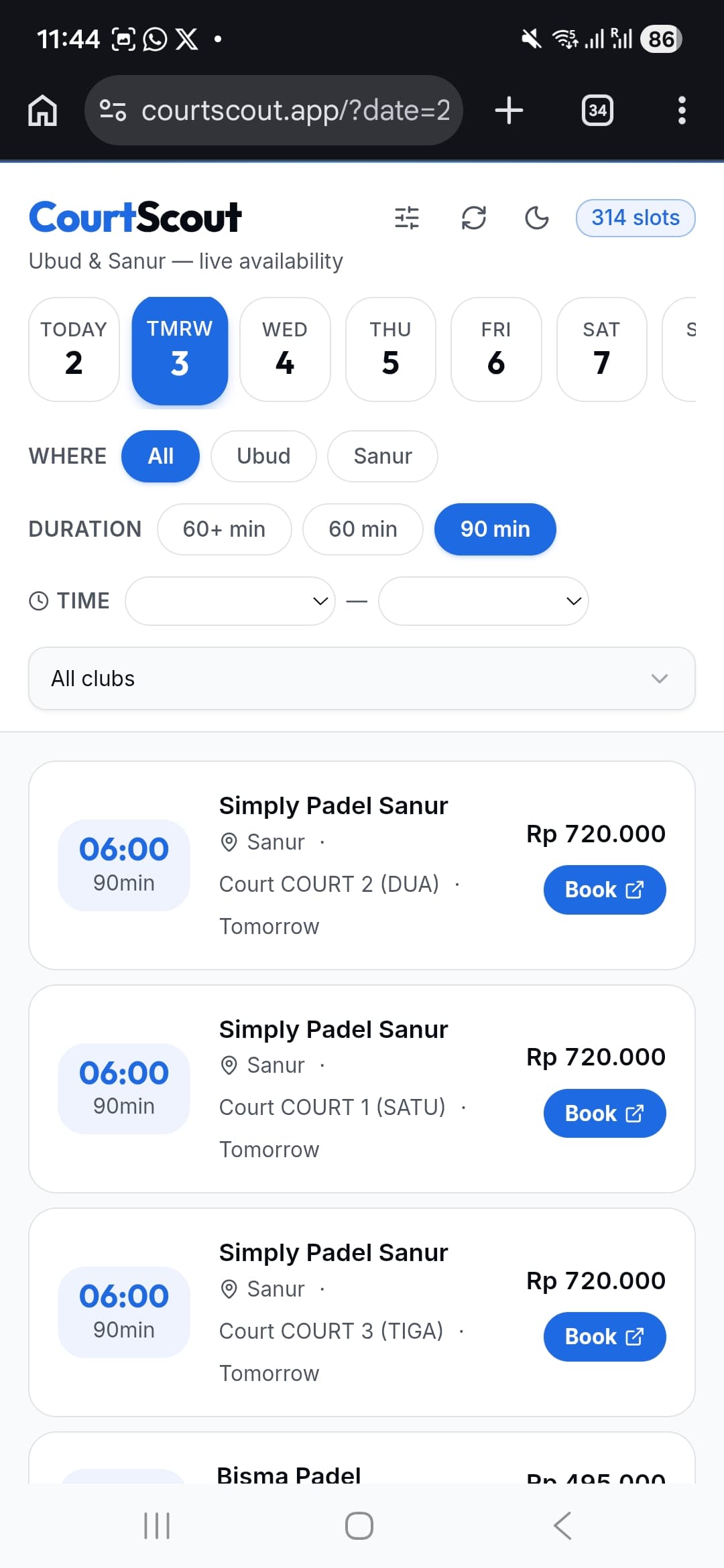 Version 3 — CourtScout rebrand, light mode with Ocean Blue design